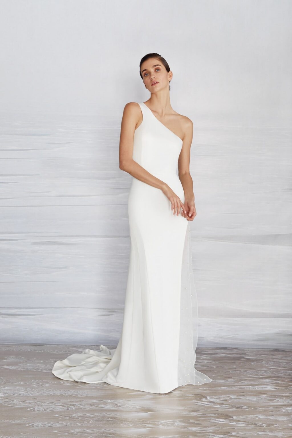 AURA Asymmetrical One-Shoulder Dress – Lorraine Tyne Bridal
